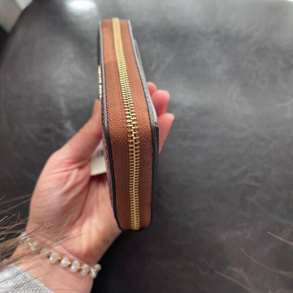 NWT Michael Kors Jet Set Small Leather Wallet Card Case Snake Pattern - Picture 5 of 11